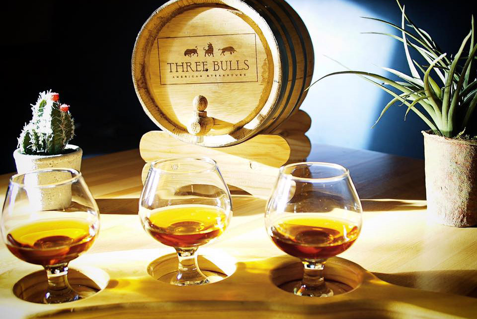 Whiskey Flights at Three Bulls Steakhouse