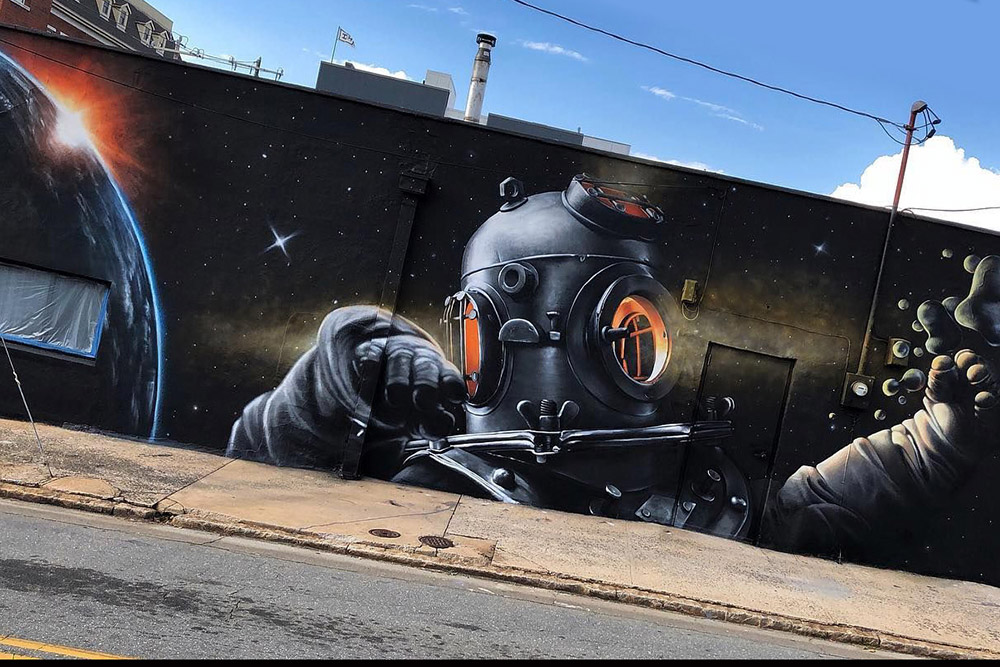 Space Man mural