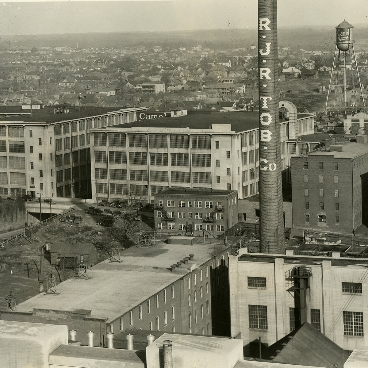 A view of downtown Winston-Salem from the early 1900s, in the area where Bailey Park and Innovation Quarter now stand.