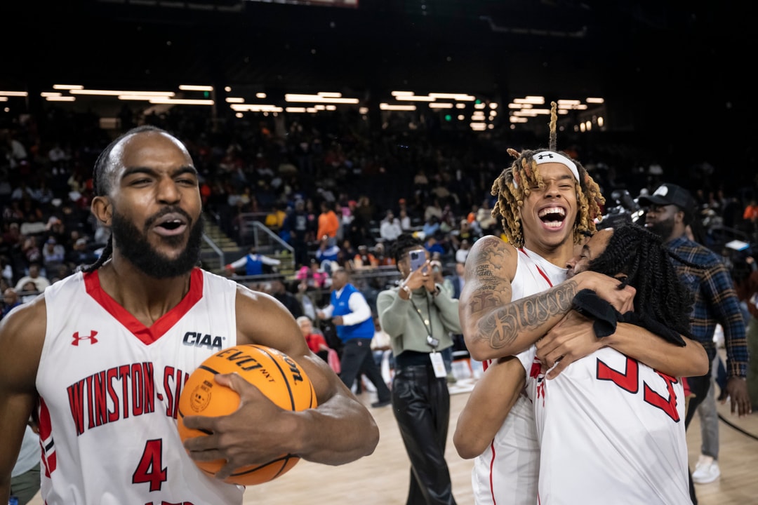 The Winston-Salem State University Men's basketball team wins the 2023 CIAA Championship.