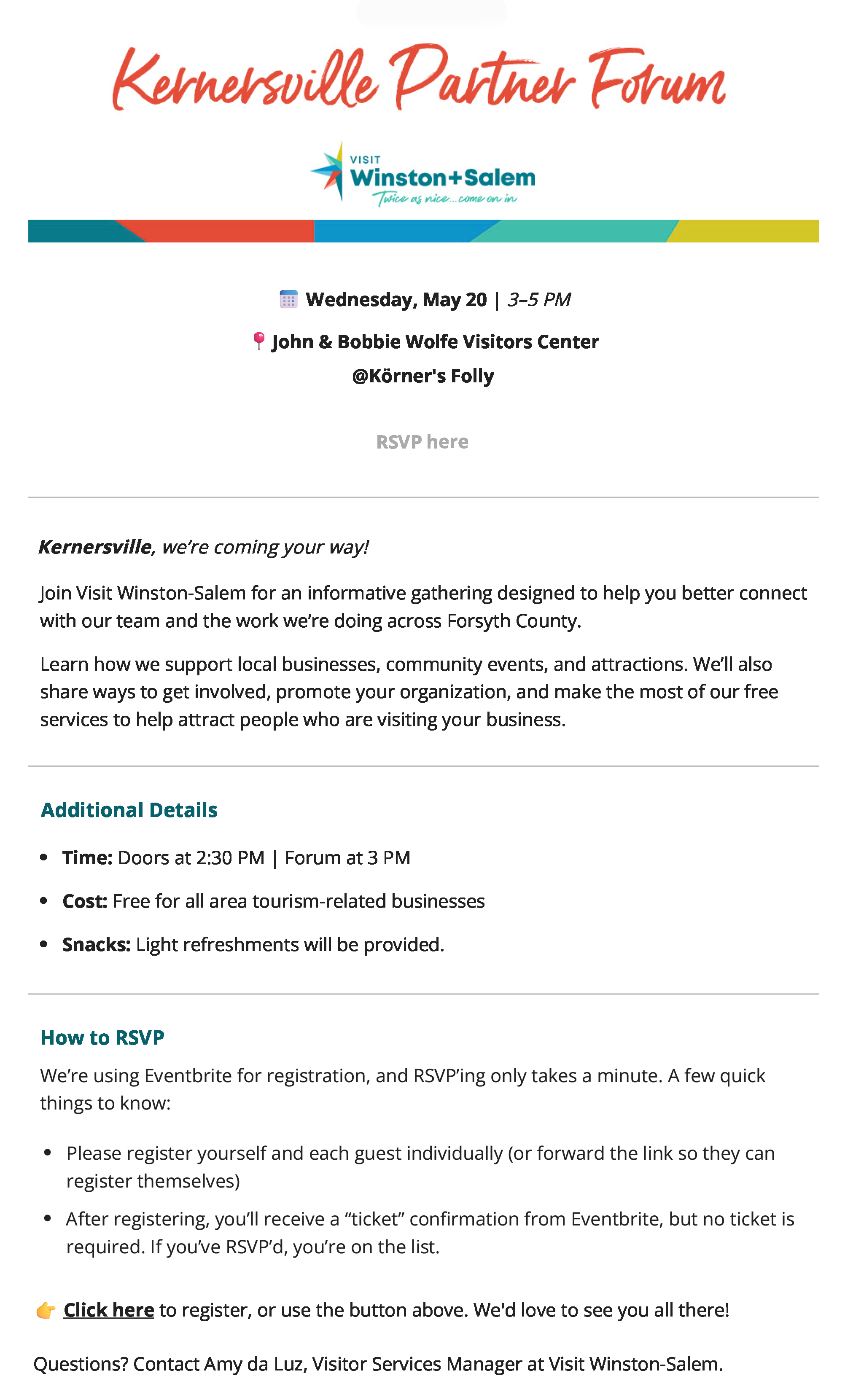 Kernersville Partner Forum invite