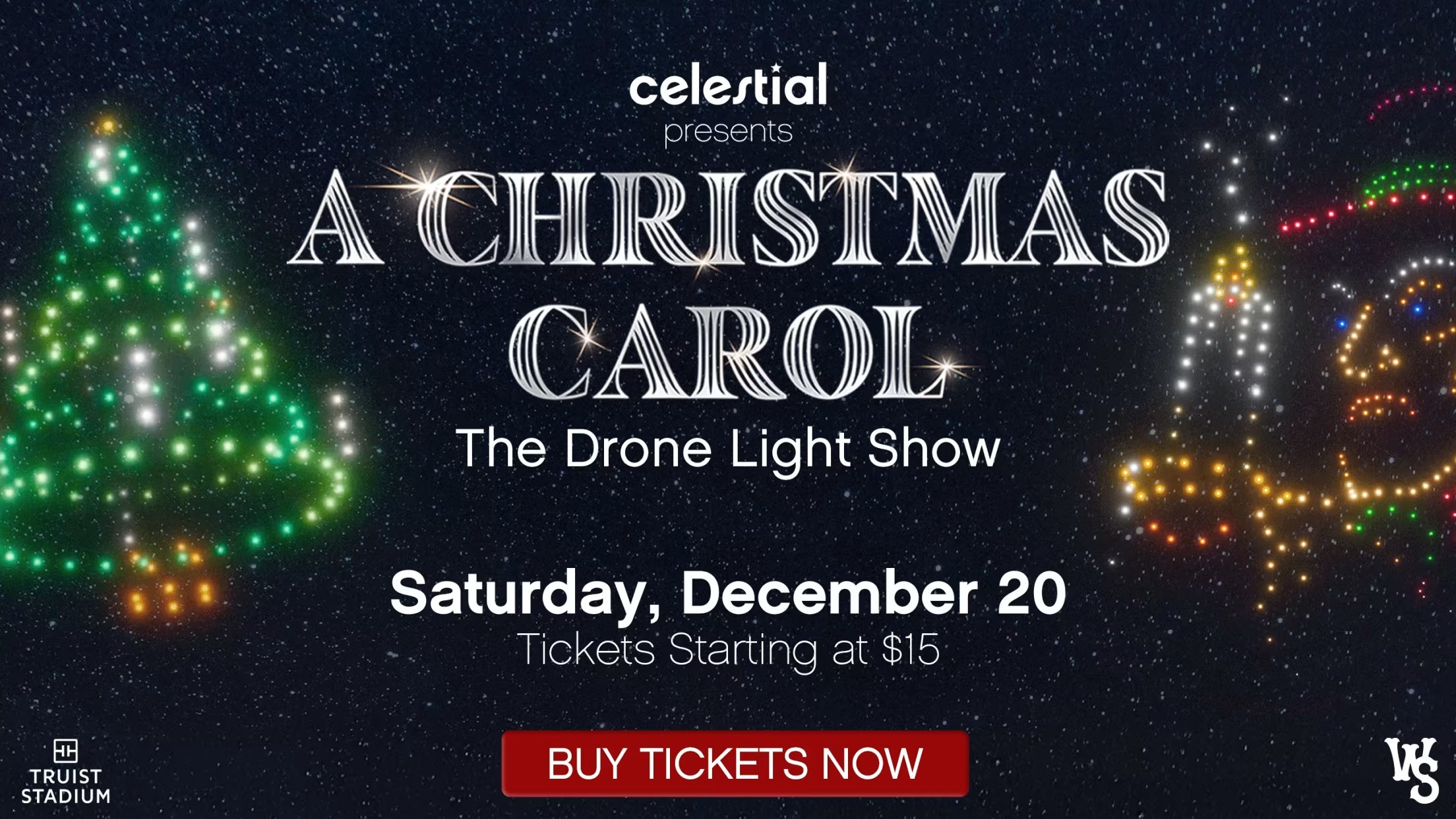 A Christmas Carol Drone Light Show Photo