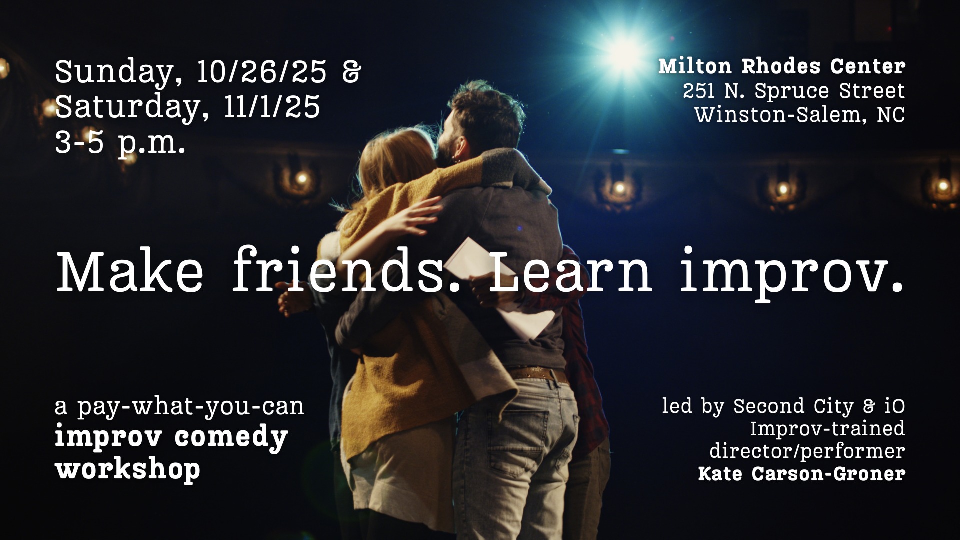 Make Friends. Learn Improv. A pay-what-you-can Improv Workshop Photo