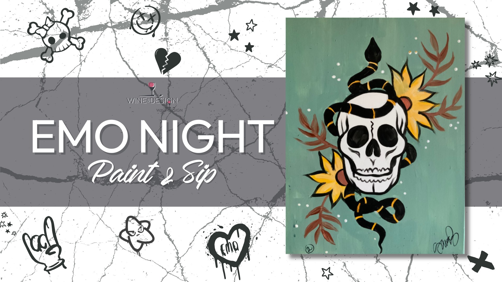 Emo Night Paint &amp; Sip Photo