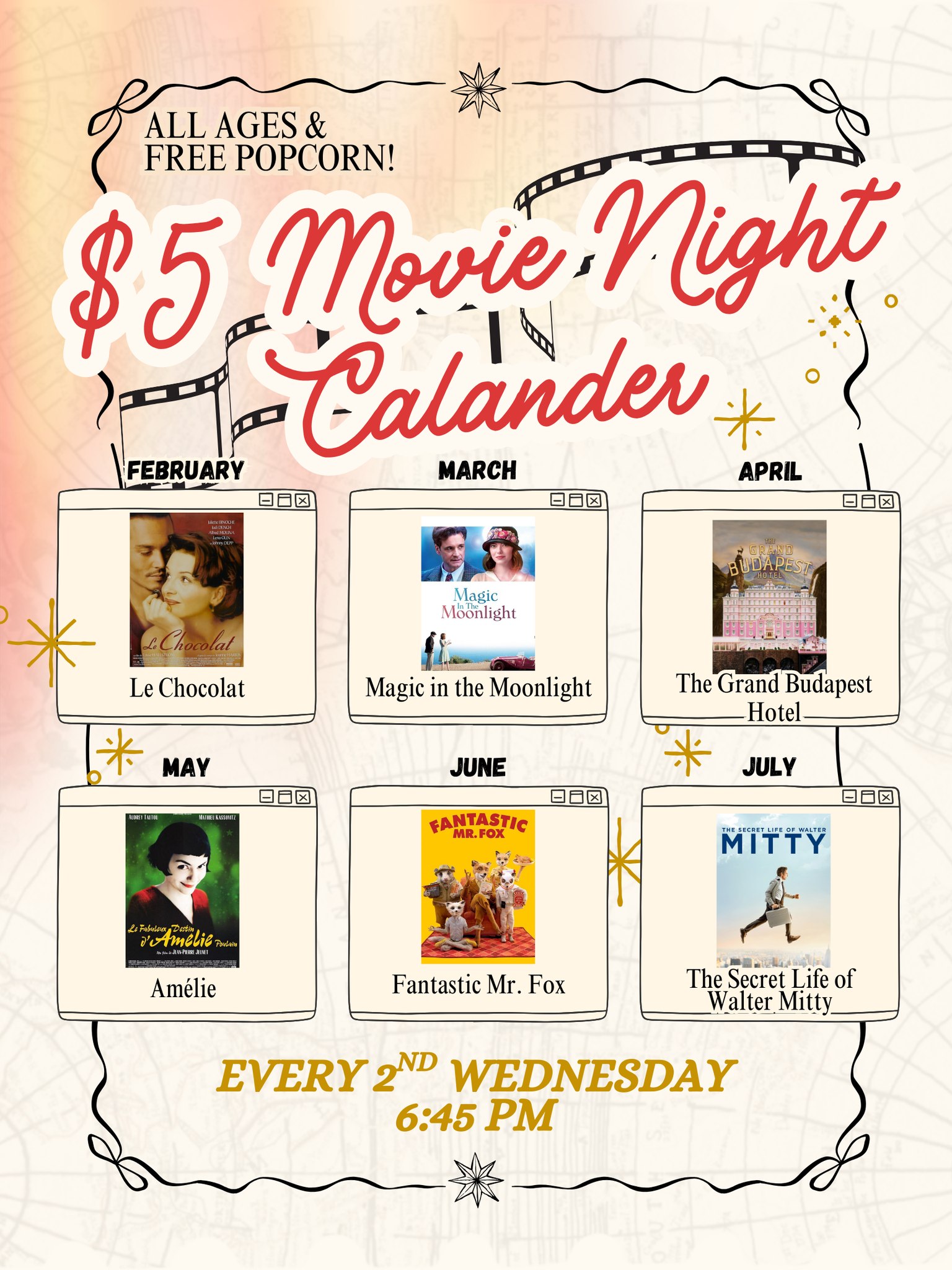 $5 Movie Night - Free Popcorn, All Ages Photo