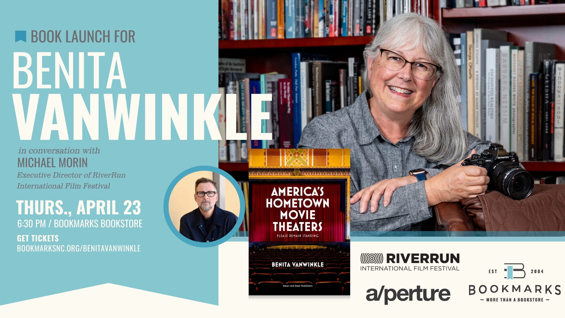 Book launch for America's Hometown Movie Theaters with Benita Van Photo