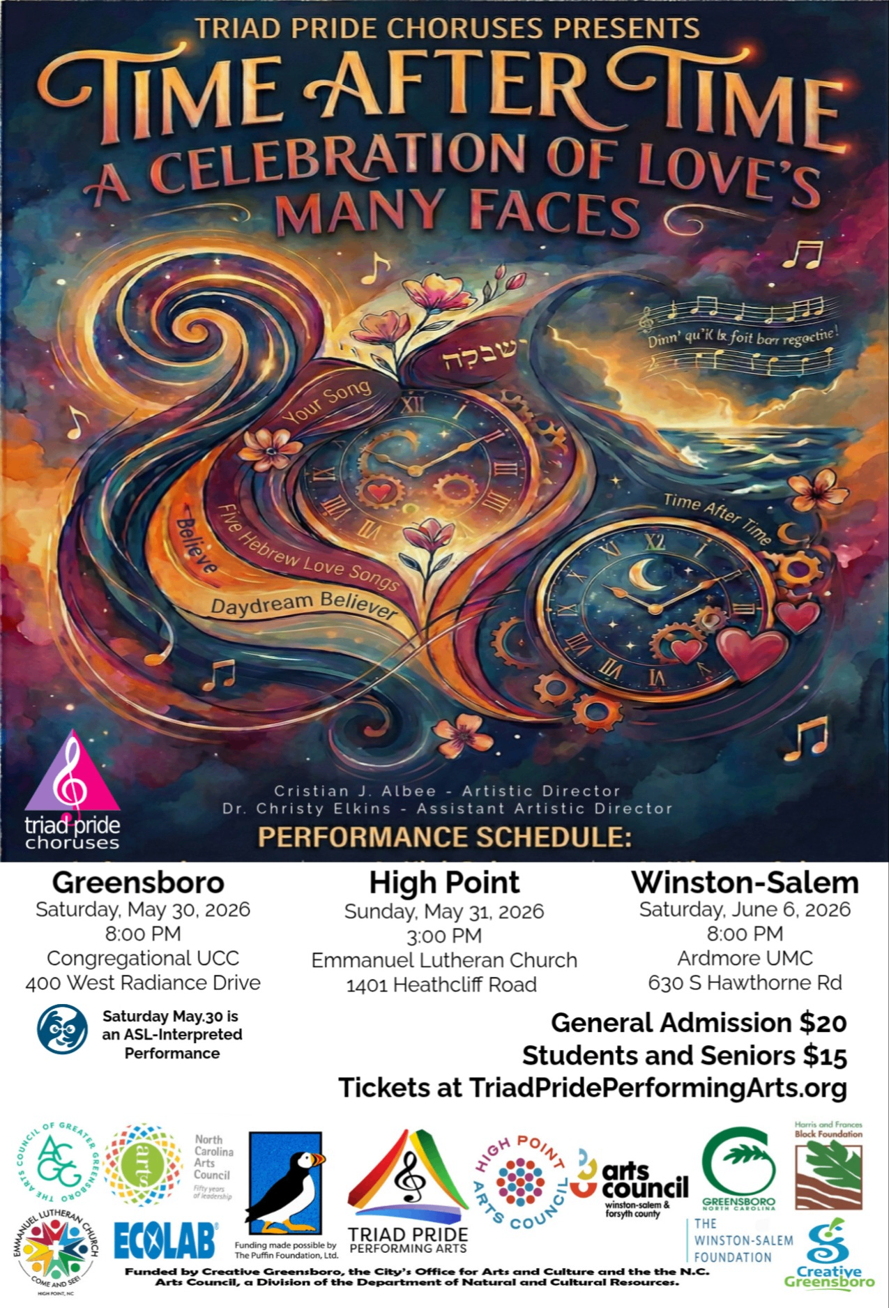 Triad Pride Choruses present their annual Spring convert, "Time A Photo