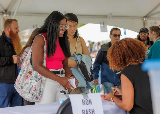 Bookmarks book signing tent