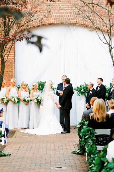 Wedding Ceremony in Brookstown Inn Countryard