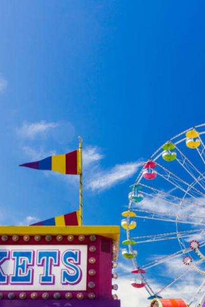 Fair Rides and Ticket sign