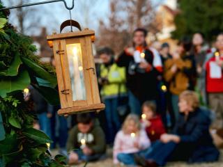 A christmas celebration at Old Salem Museum and Gardens.