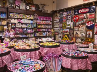 Candy barrels at Mast General Store in Winston-Salem, NC.
