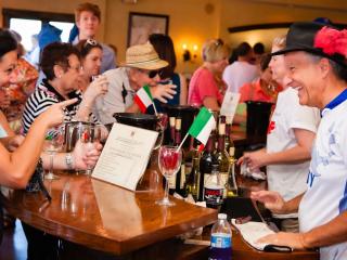 People enjoy the tasting room at Raffaldini Vineyards.