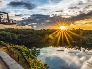 A sunset captured over The Quarry at Grant Park in Winston-Salem.