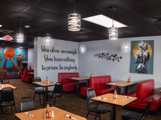 Interior shot of the tables at Taste of the Triad in Winston-Salem.