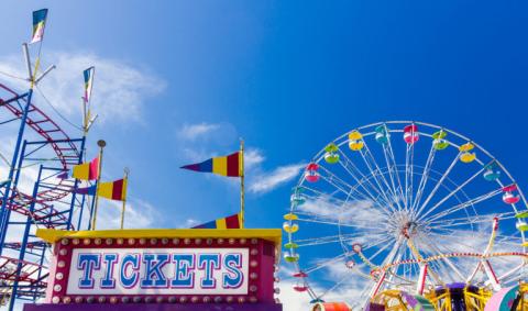 Fair Rides and Ticket sign