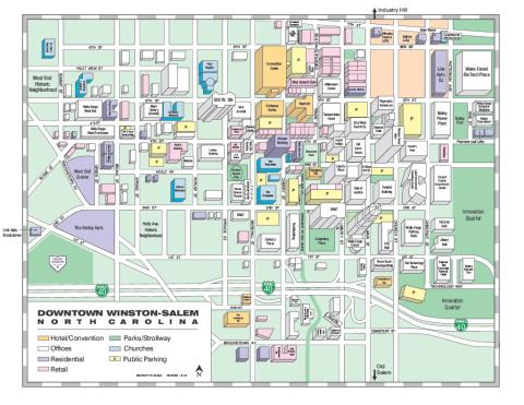 General downtown map of Winston-Salem