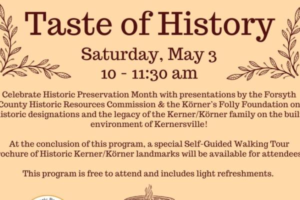 Taste of History: Historic Preservation Month Photo