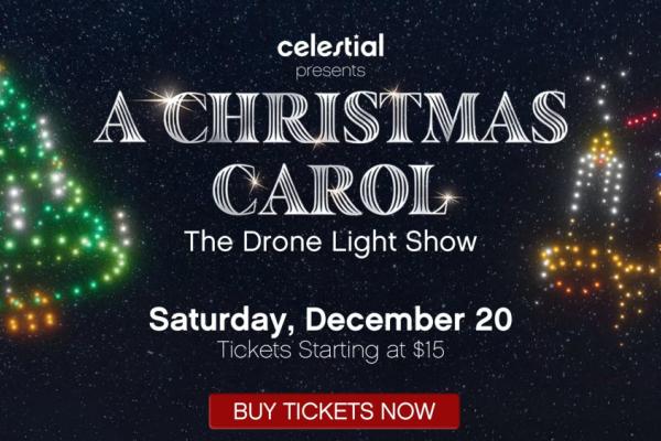 A Christmas Carol Drone Light Show Photo