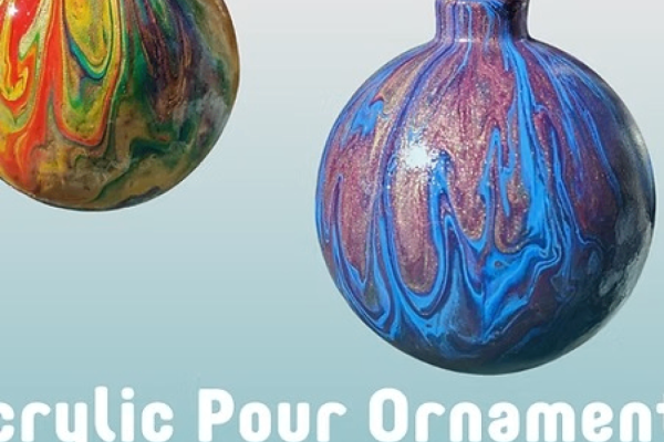 Acrylic Pour Ornaments Photo