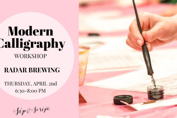 Modern Calligraphy for Beginners at Radar Brewing Company Photo