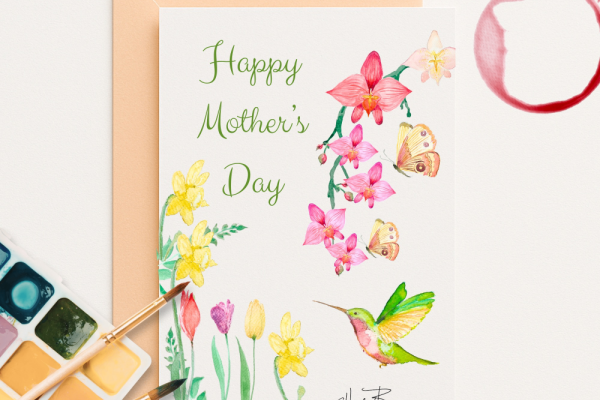 Spring Watercolor & Wine: Hand Painted Mother's Day Cards Photo