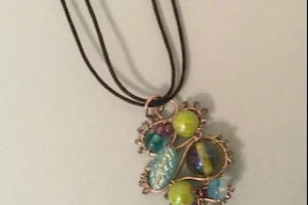 Baroque Wire and Bead Pendant Photo