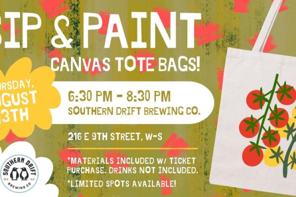 Sip & Paint Canvas Tote Bags Photo