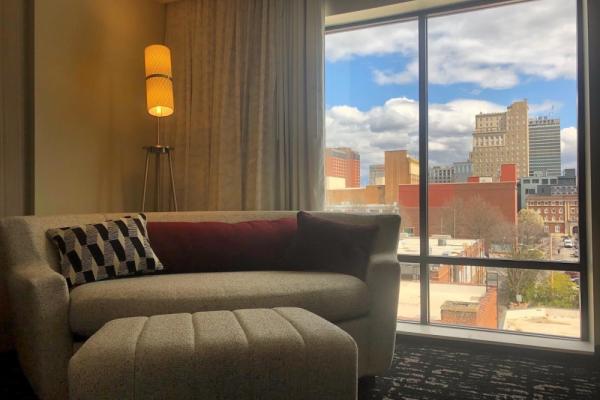 Located in the heart of Downtown Winston-Salem, our rooms offer an amazing view of the city skyline Photo 2