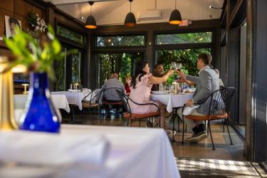 A group of two couples dining at Bernardin's Restaurant in Winston-Salem, North Carolina.