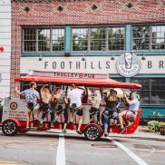 Trolley Pub Winston-Salem in front of Foothills Brewery Photo