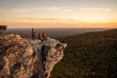 People watching sunset on Hanging Rock