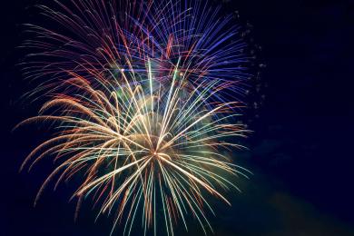 FIreworks light up the sky locally this July