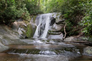The waterfall at Widows Creek near Winston-Salem.