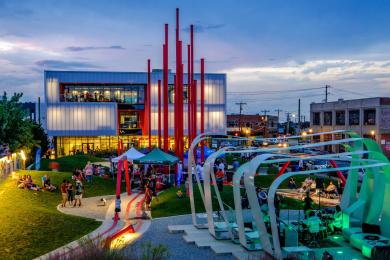 Artivity on the Green park in the Arts District of Downtown Winston-Salem, North Carolina