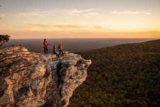 People watching sunset on Hanging Rock