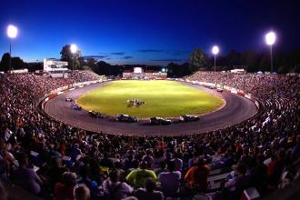 Evening racing at Bowman Gray Stadium in Winston-Salem, North Carolina