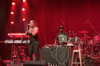 A singer performing at the 1Love Festival in Winston-Salem, North Carolina.