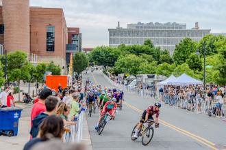 The Winston Salem Cycling Classic heads through downtown Winston-Salem, part of Gears and Guitars weekend.