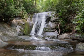 The waterfall at Widows Creek near Winston-Salem.