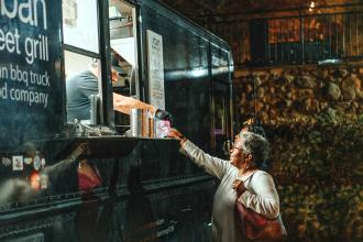 Reynolda drinks at dusk