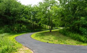 The Salem Creek Greenway junction of the Long Branch Trail in downtown Winston-Salem.