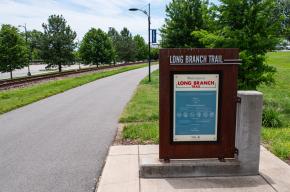 The entrance of Long Branch Trail in downtown Winston-Salem, located on Martin Luther King Jr Drive.