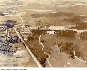 Reynolda House and Gardens historic aerial, courtesy of Reynolda House Museum.