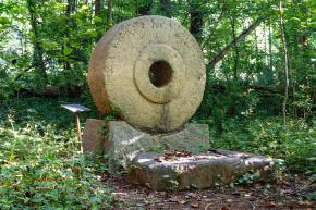 Bethabara Historic Mill Stone on Bethabara Greenway