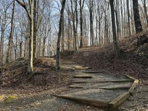 Bethabara Greenway stairs to Gods Acre