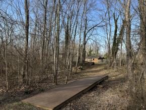 Bridge from Bethabara Trail to historic district