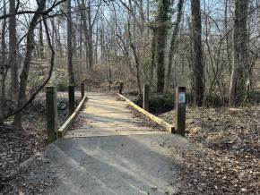 Second bridge over Mill Creek on Bethabara Greenway Trail