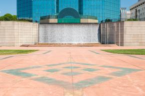 Corpening Plaza along the downtown strollway.