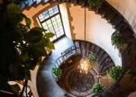 The spiral staircase at the Graylyn Estate and Conference Center.